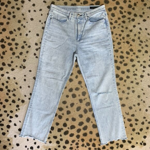 Rag & Bone High Waisted Light blue  ripped straight leg jeans, size 31 - Picture 1 of 4